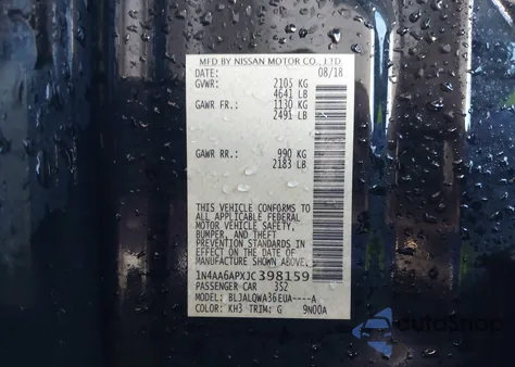 2018 Nissan Maxima 3.5 S from USA, damaged, VIN 1N4AA6APXJC398159